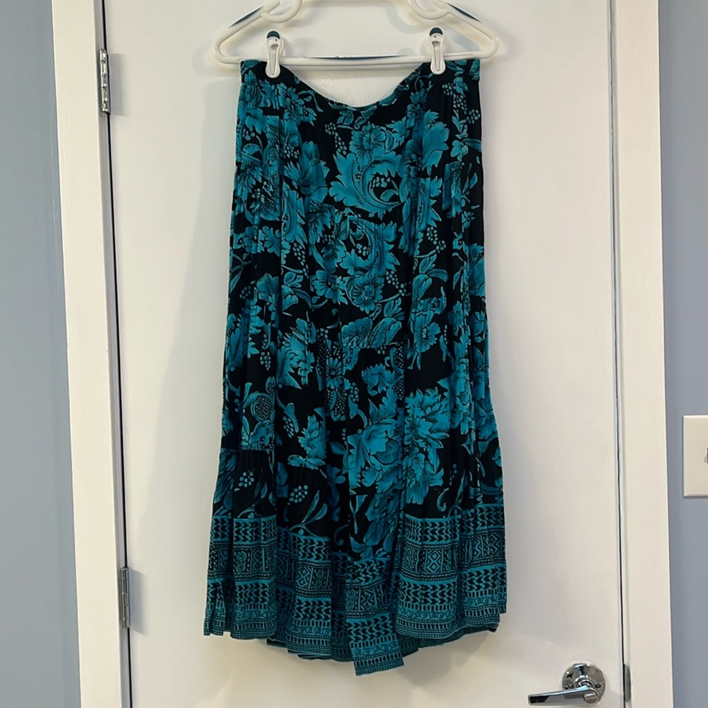 Serengeti black and blue long skirt